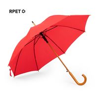 OMBRELLO IN RPET CON MANICO E ASTE IN LEGNO